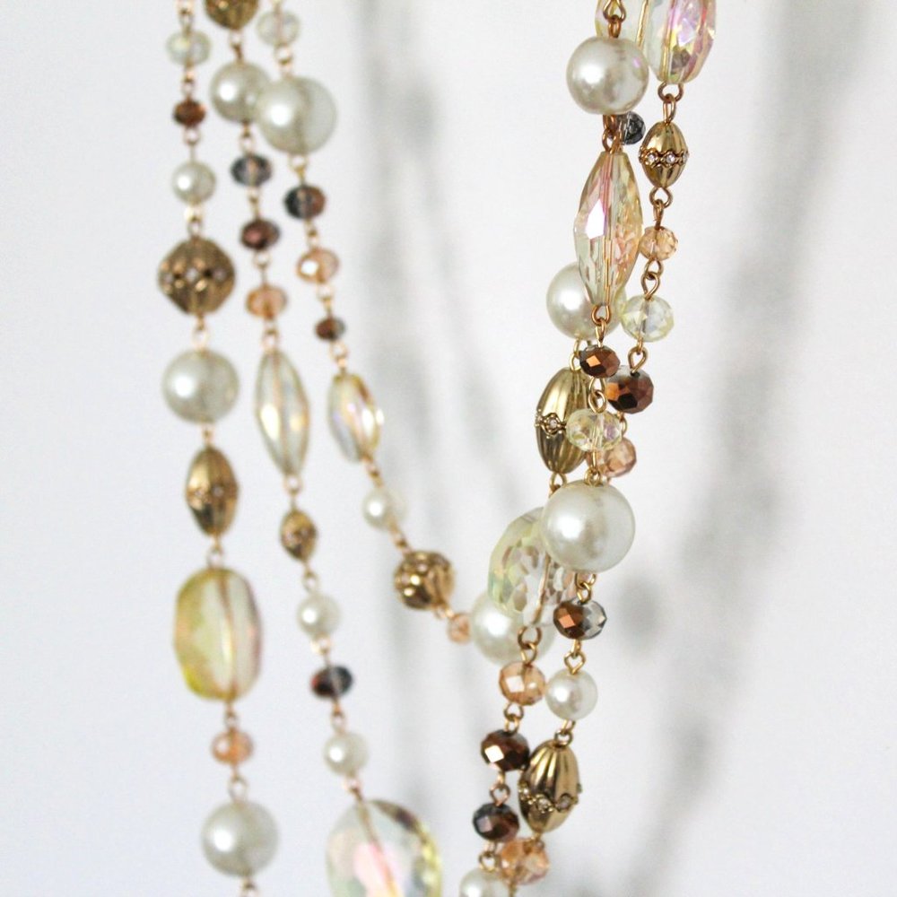 Gold and Pearl Statement Necklace